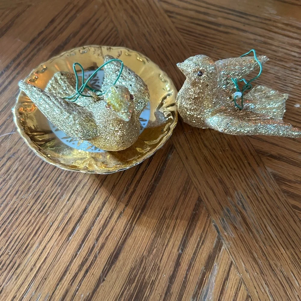 Vintage Gold Dove Ornaments